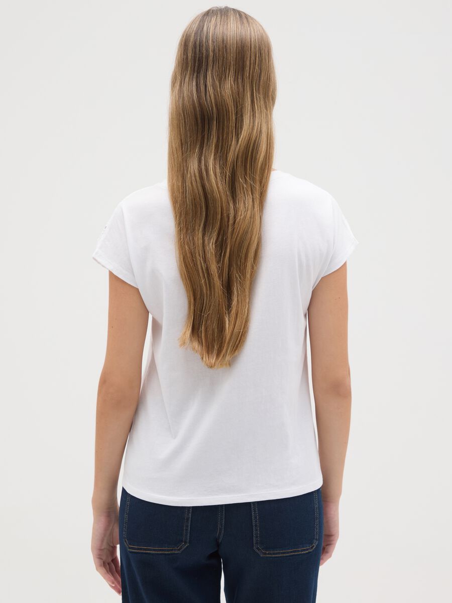 Women's white pure cotton T-shirt regular fit_2