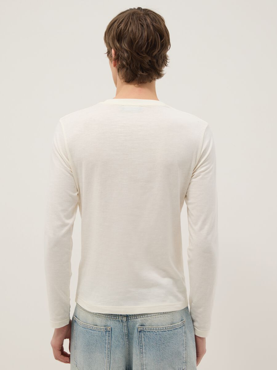 Beige pure cotton regular fit sweater with buttons_2