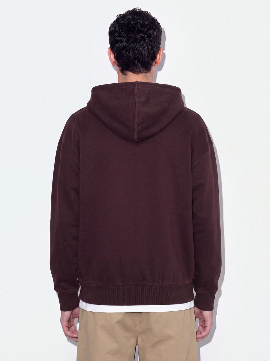Felpa rossa in puro cotone con cappuccio over fit_2