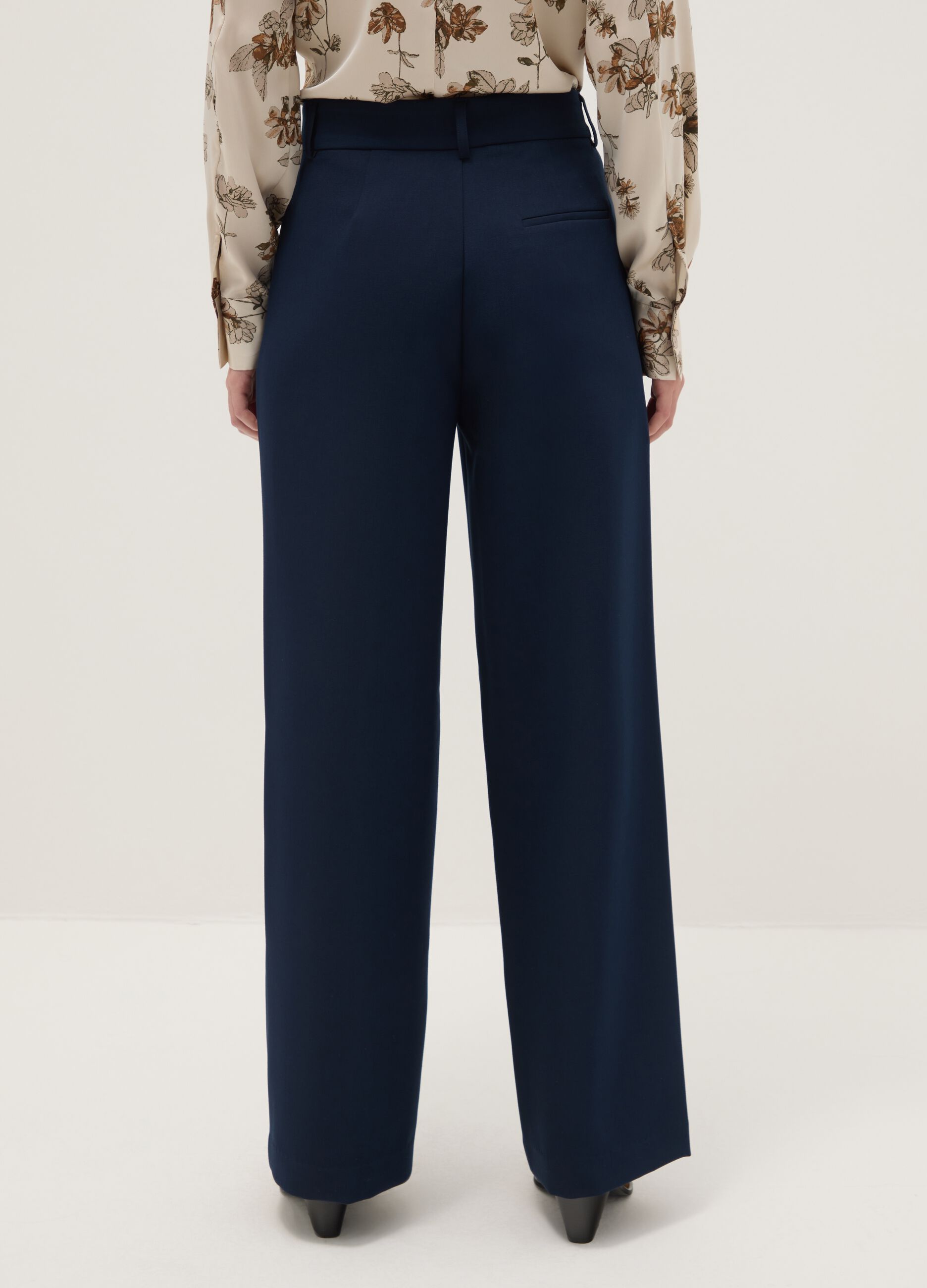Pantaloni The Iconic Pants blu navy in misto viscosa straight fit