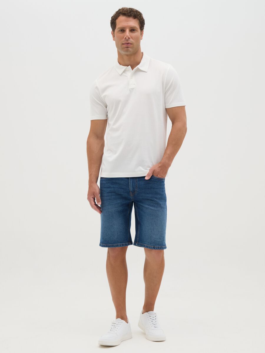 Men's pure cotton white polo regular fit_2