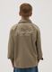 Boys' oversized fit beige pure cotton shirt_2