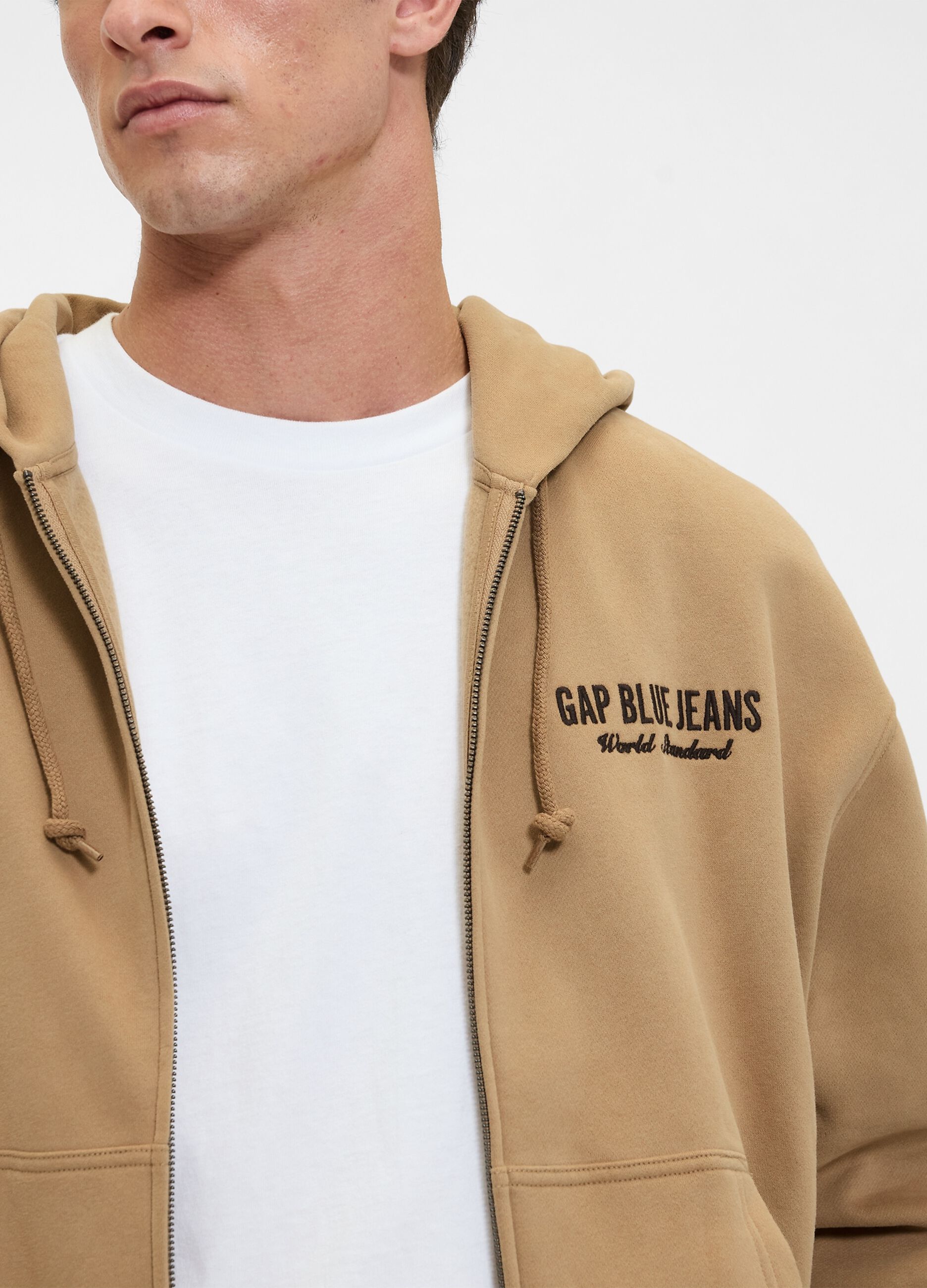 Felpa con logo GAP, cappuccio e zip integrale