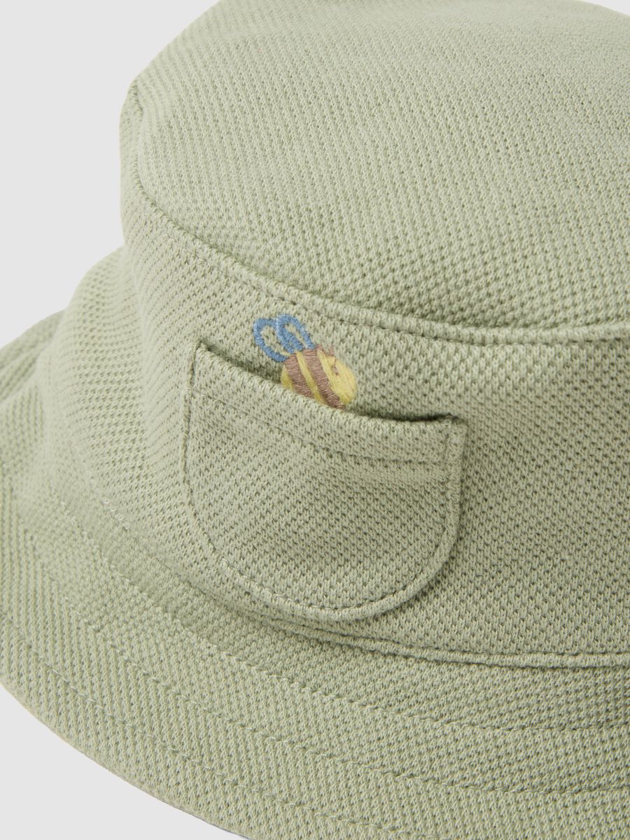 Cappello bucket verde in cotone organico per neonato_1