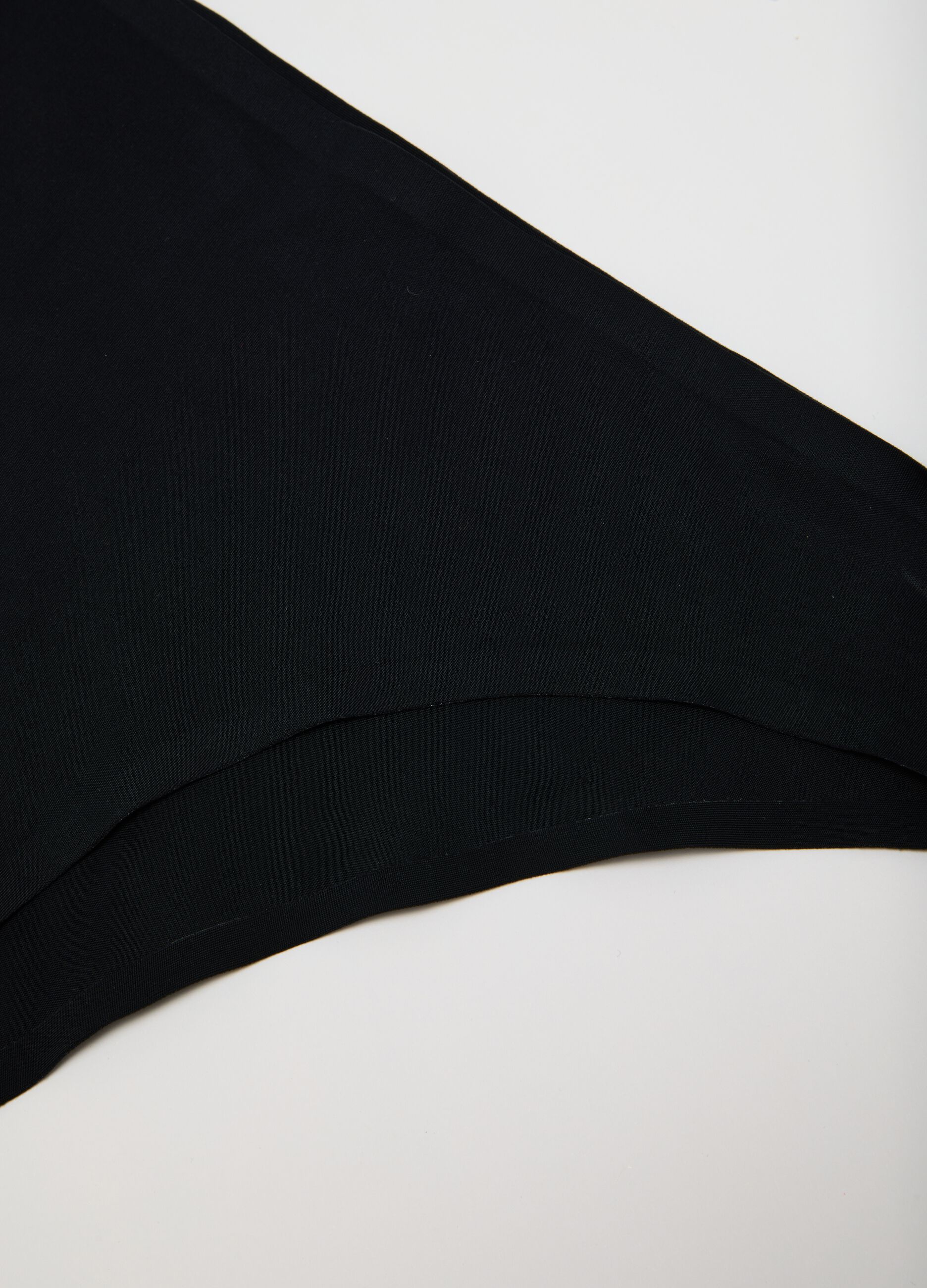 Women's black stretchy fabric briefs