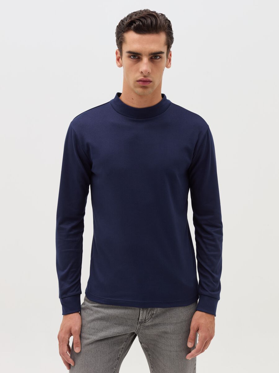 Felpa in pile mock neck_0