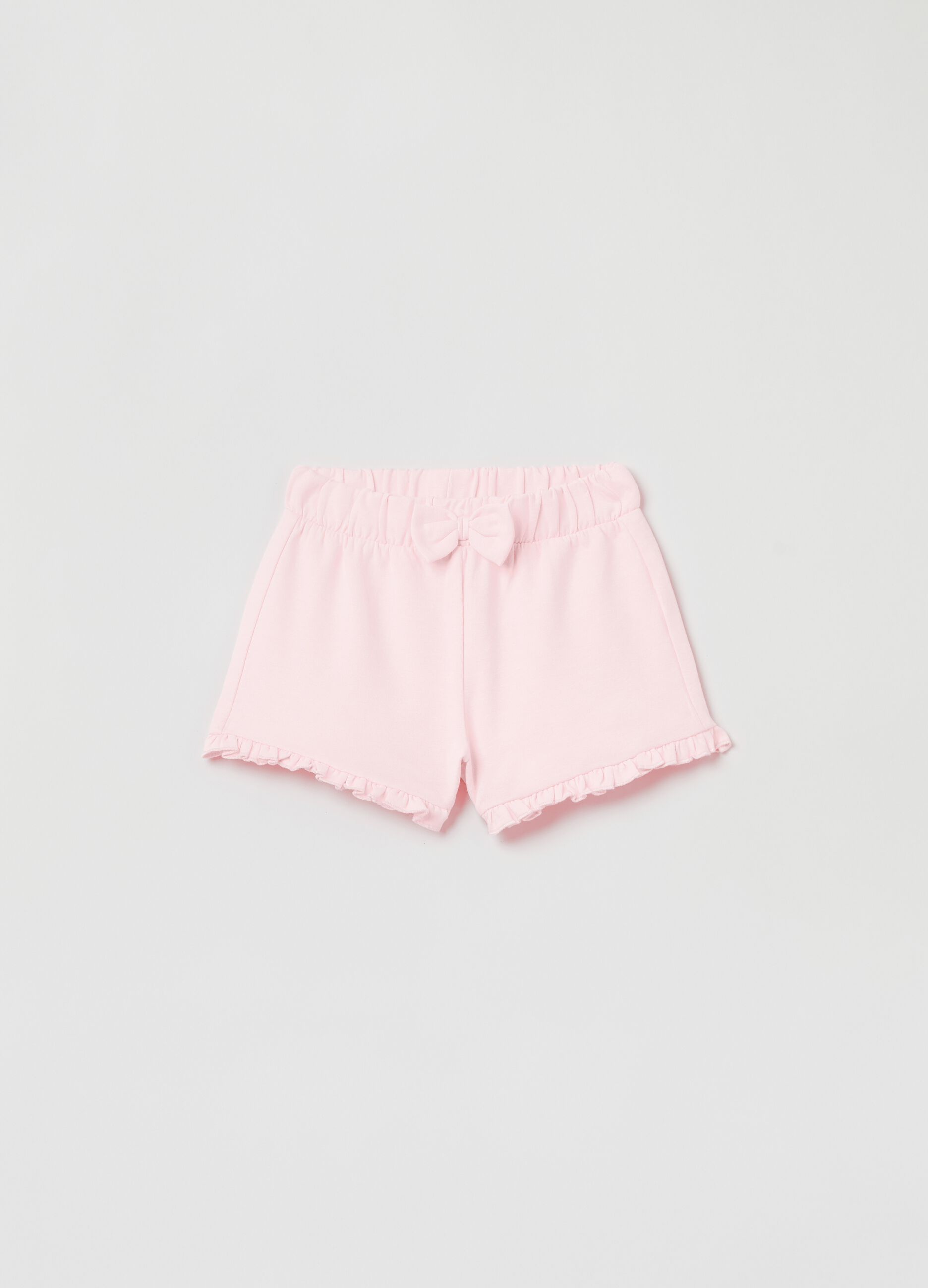 Shorts in French Terry con fiocchetto