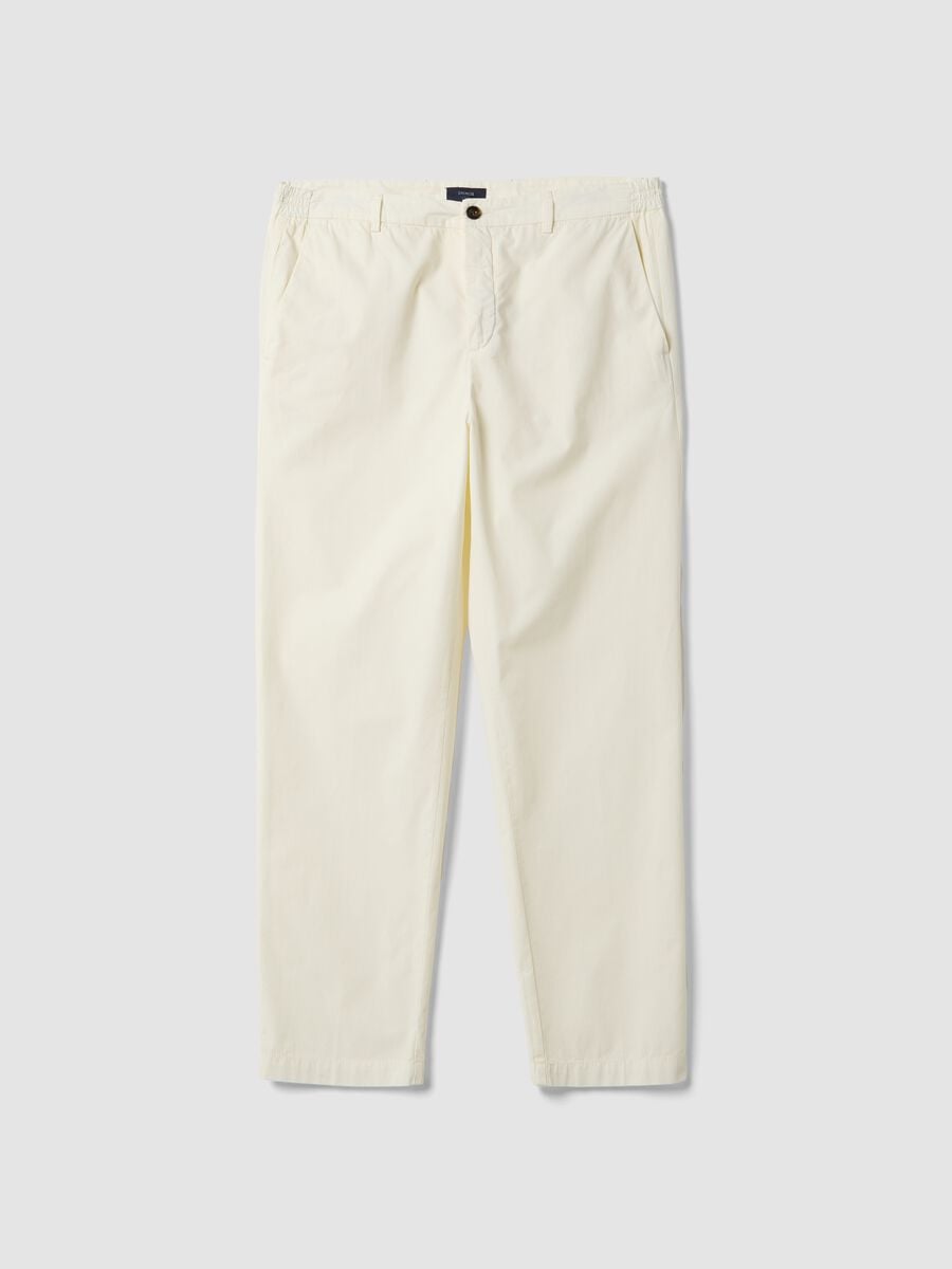Pantaloni chino bianchi in puro cotone carrot fit_4
