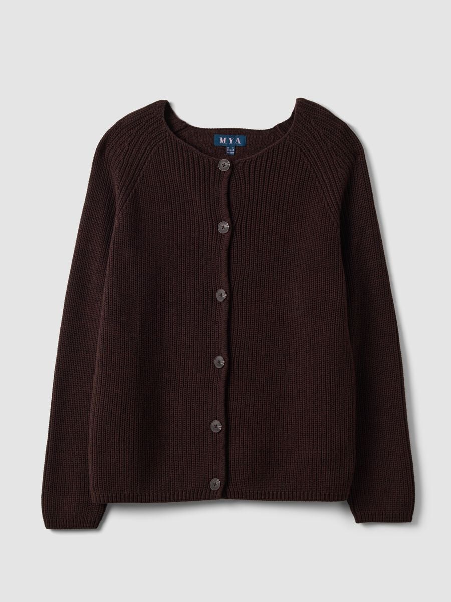 Multicolour pure cotton crew-neck cardigan, regular fit_4