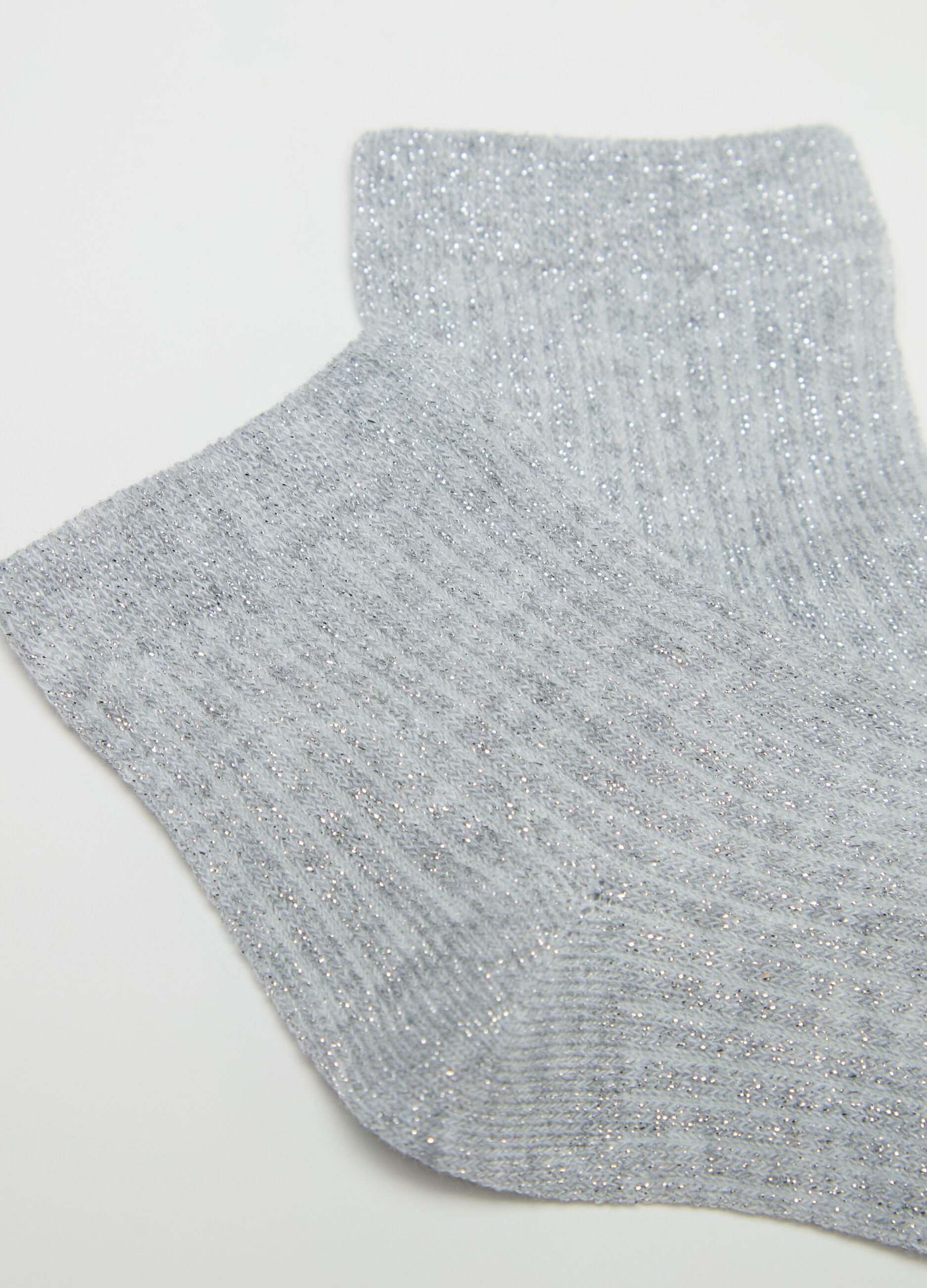 Bipack calze a costine con lurex