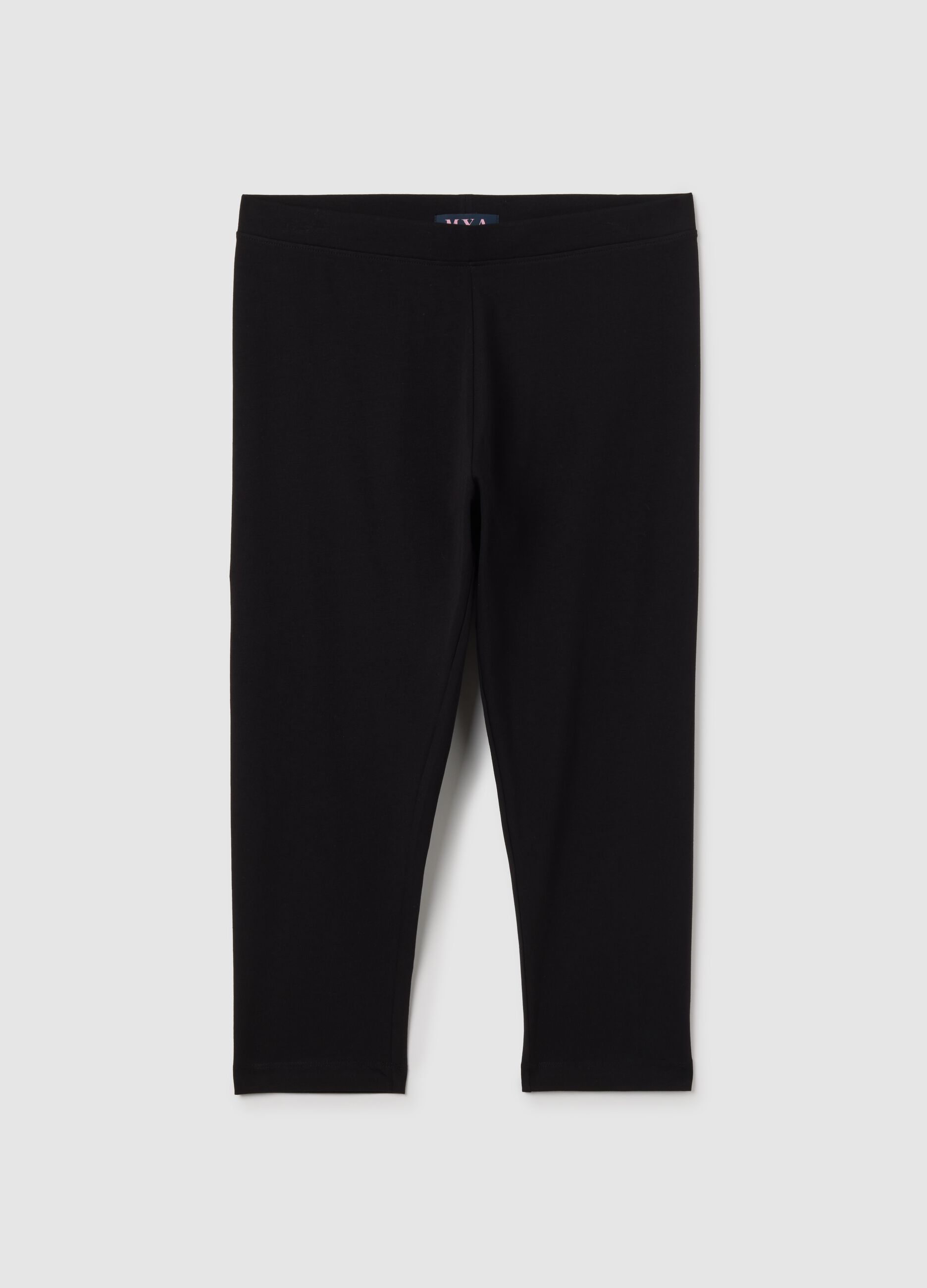 Leggings da donna in cotone elasticizzato nero skinny