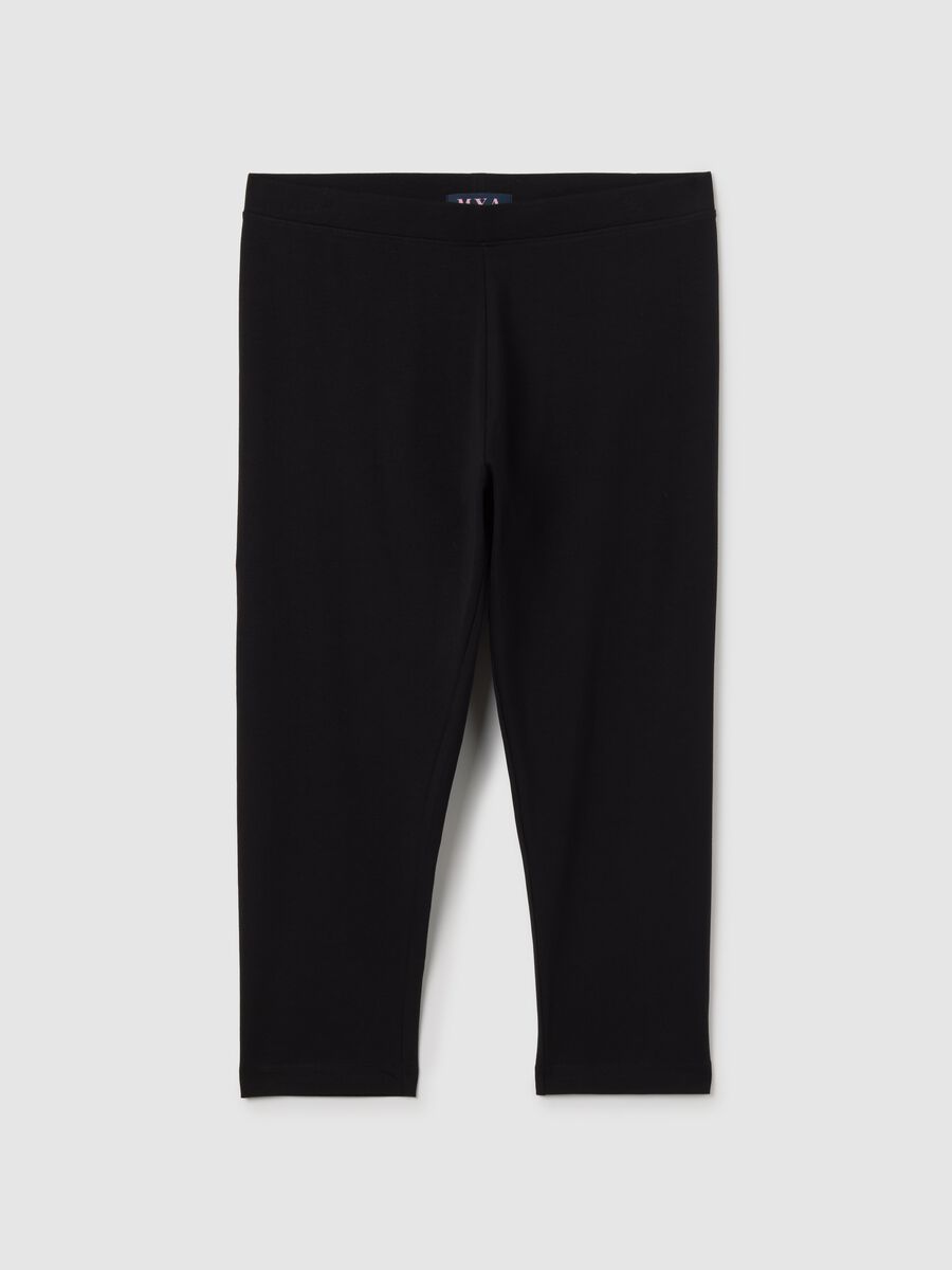 Women's black skinny stretch cotton leggings_0