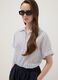 White shirt with light-blue stripes in pure cotton, regular fit_0