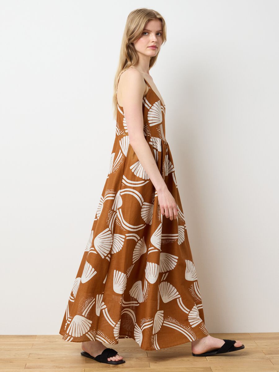 Women's Long Dress in Pure Cotton Multicolour Over_1
