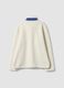 Cream white regular-fit sherpa sweatshirt with crew neck and zip_2
