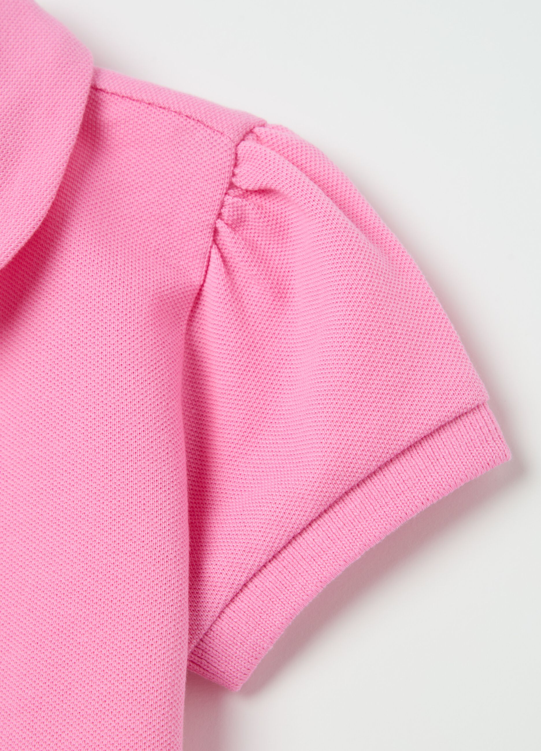 Piquet polo shirt with rounded collar