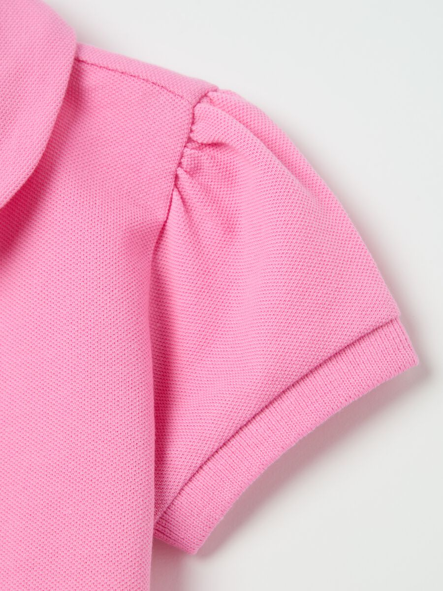 Piquet polo shirt with rounded collar_3