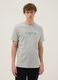 Grey cotton and viscose blend printed T-shirt_0