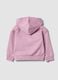 Pink organic cotton hooded sweatshirt with oversized fit for baby girl_1
