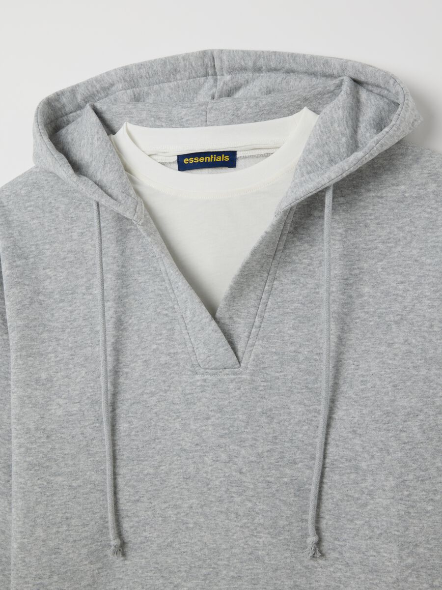 Grey cotton blend sweatshirt with regular fit_1