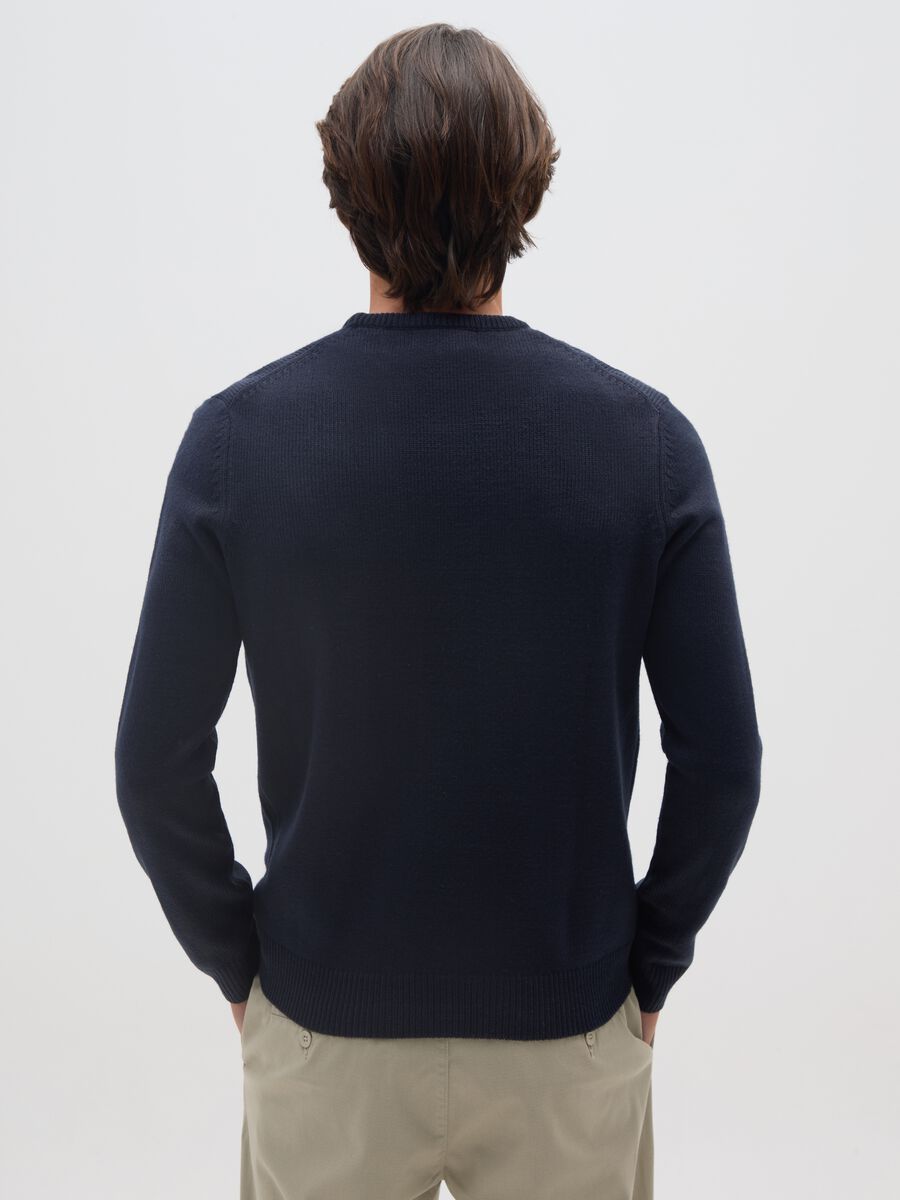 Regular fit blue crewneck sweater_5