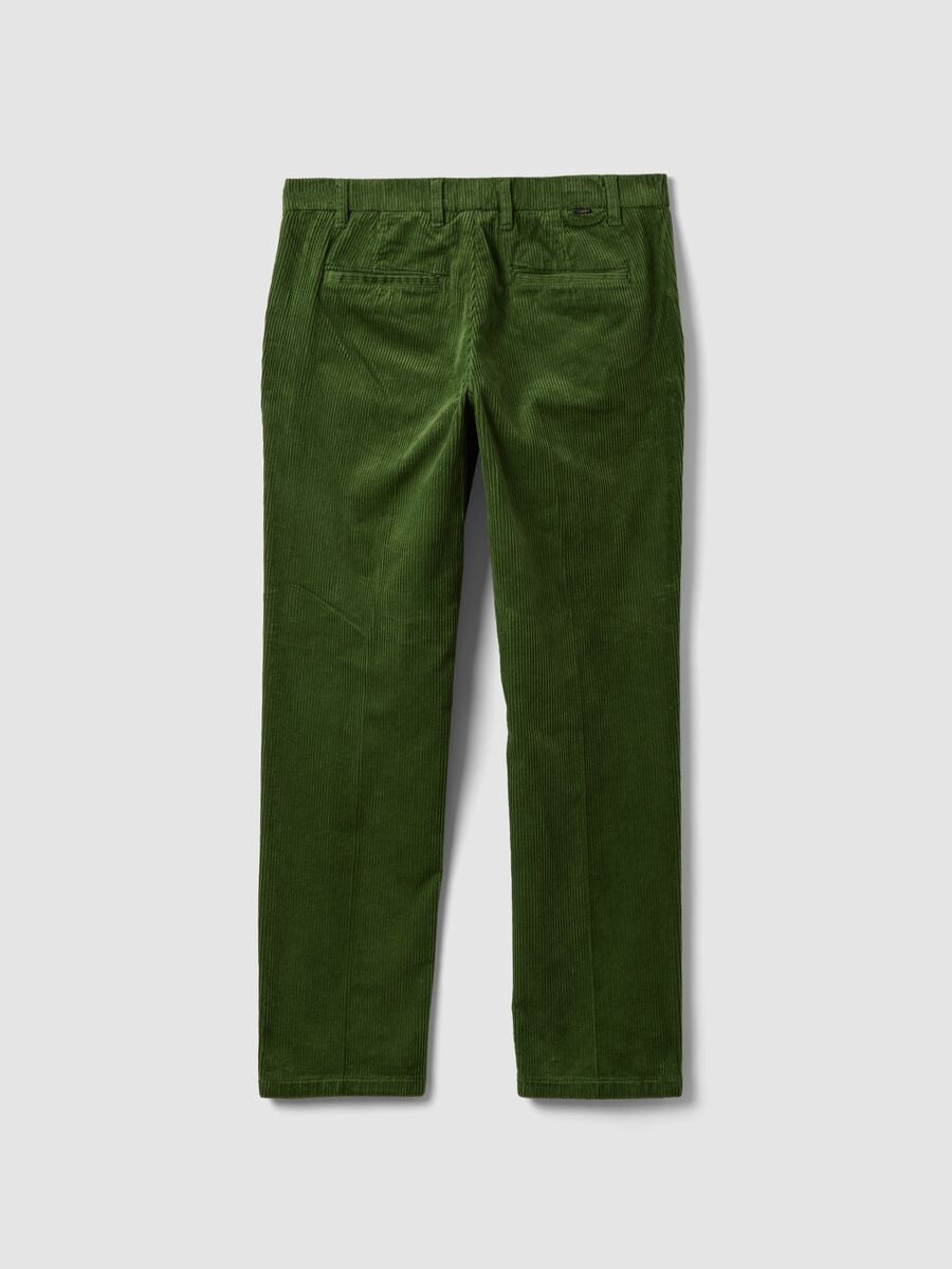 Pantaloni chino verdi in cotone elasticizzato_2