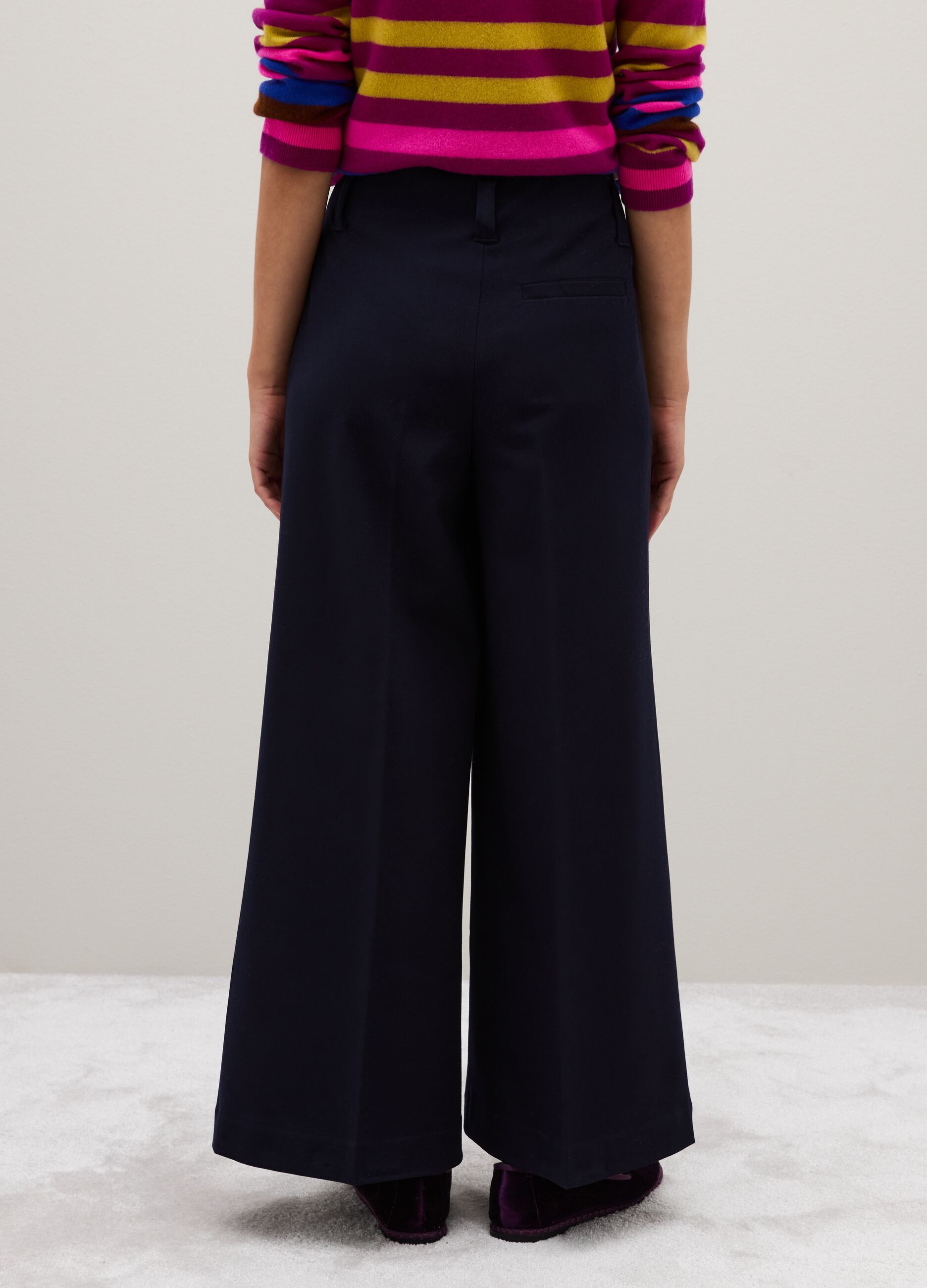Wide Leg Blue Trousers