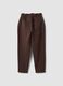 Brown baggy-fit pure cotton denim jeans with paperbag waist_6