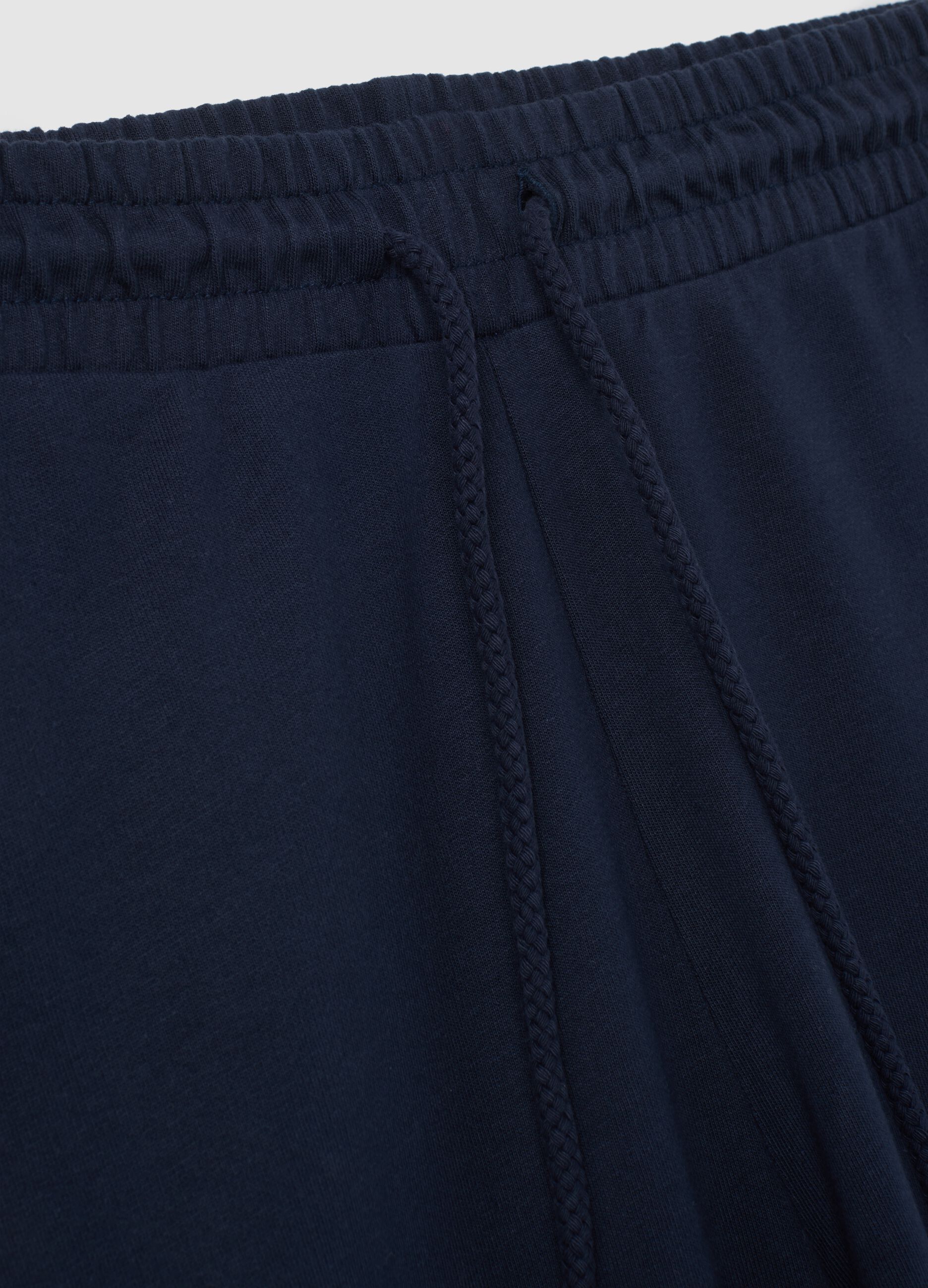 Blue pure cotton regular fit trousers