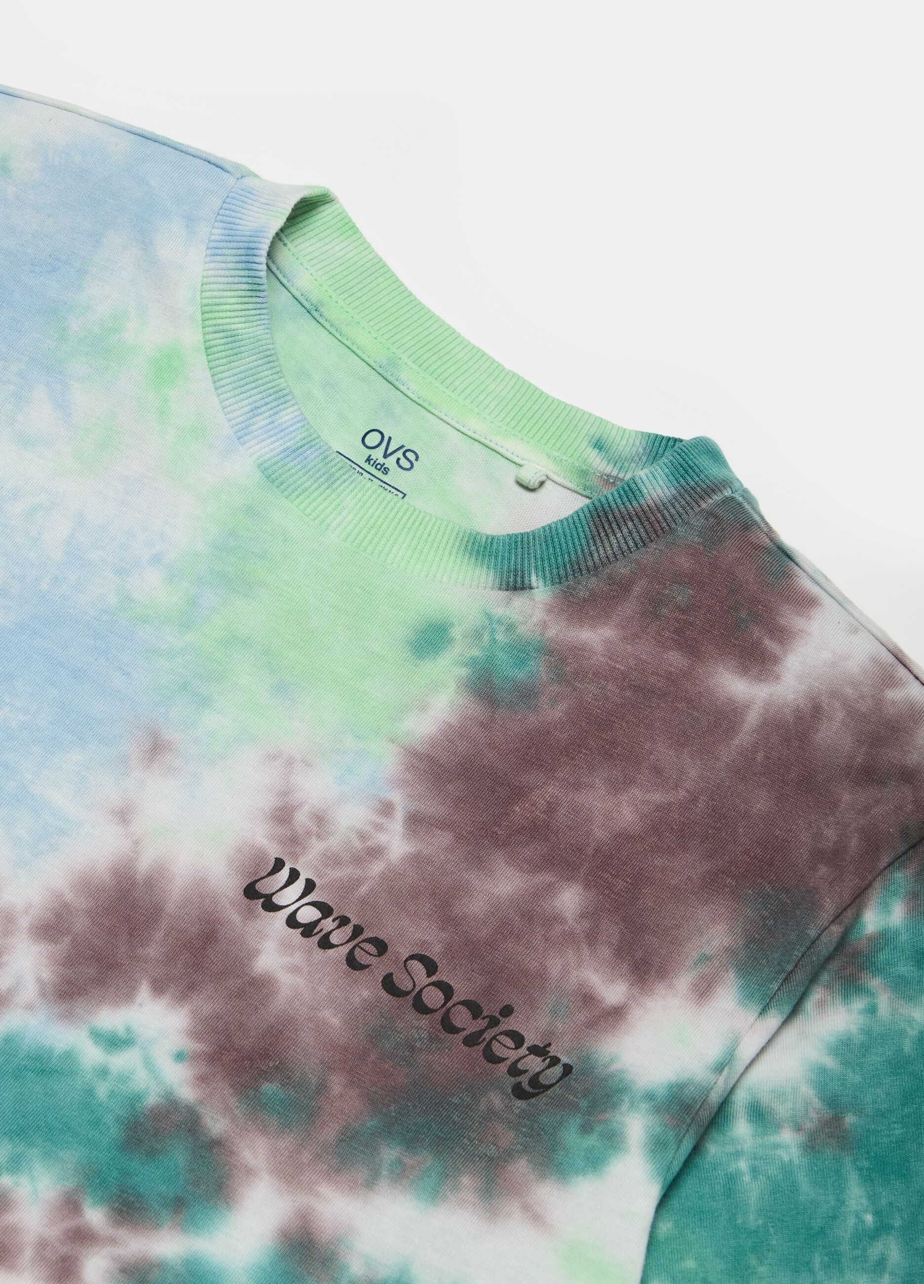 T-shirt in cotone Tie Dye con stampa
