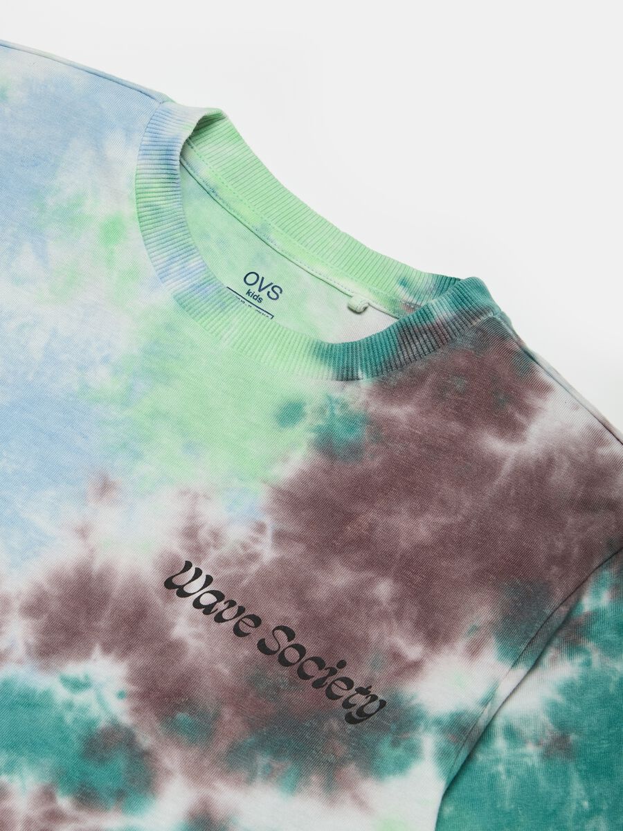 T-shirt in cotone Tie Dye con stampa_2