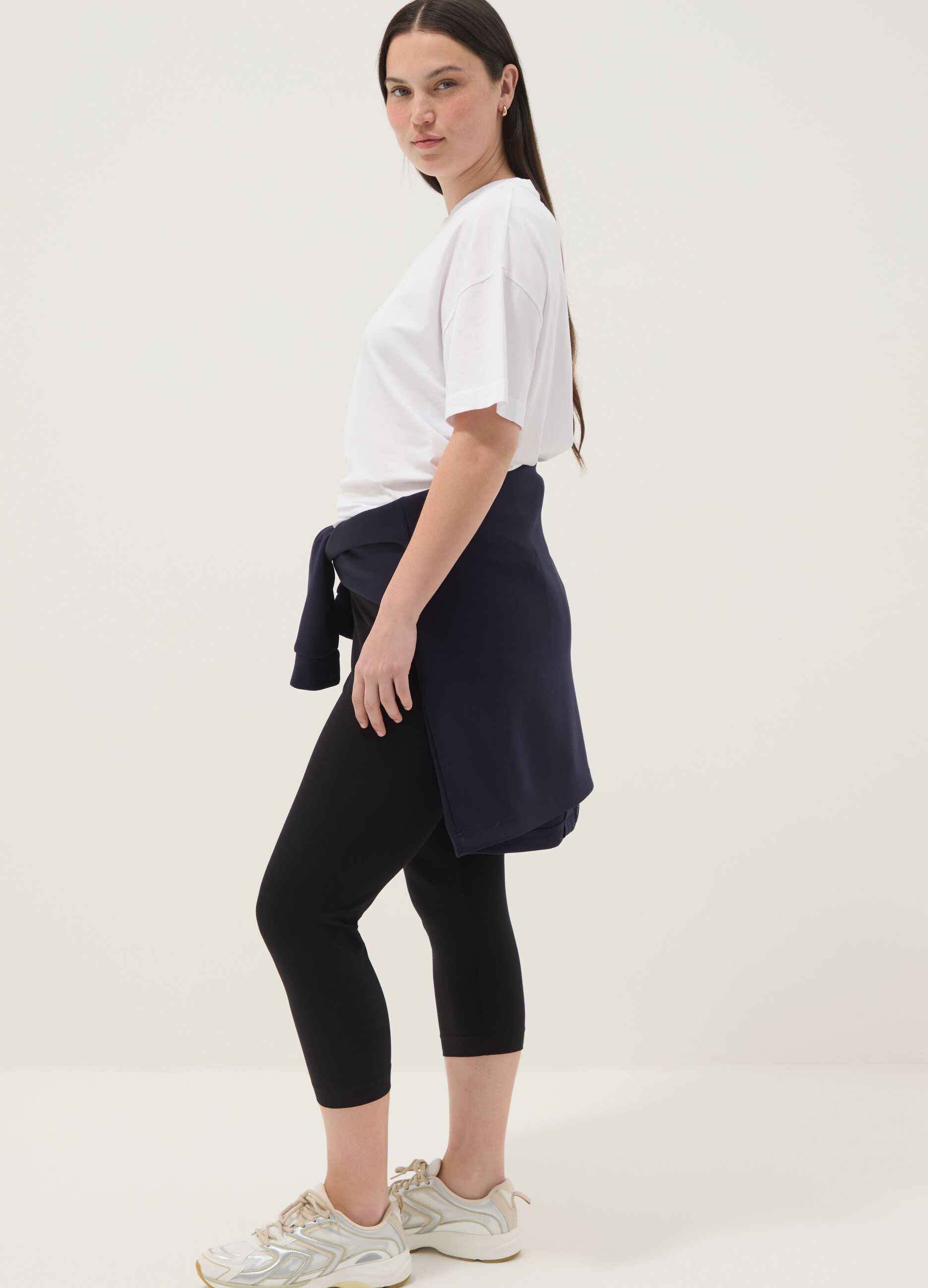 Leggings neri in cotone elasticizzato skinny fit