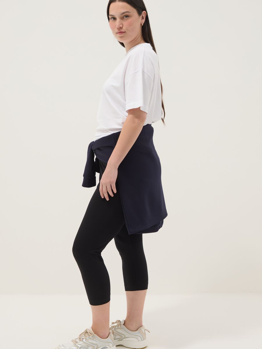 Black stretch cotton leggings_3