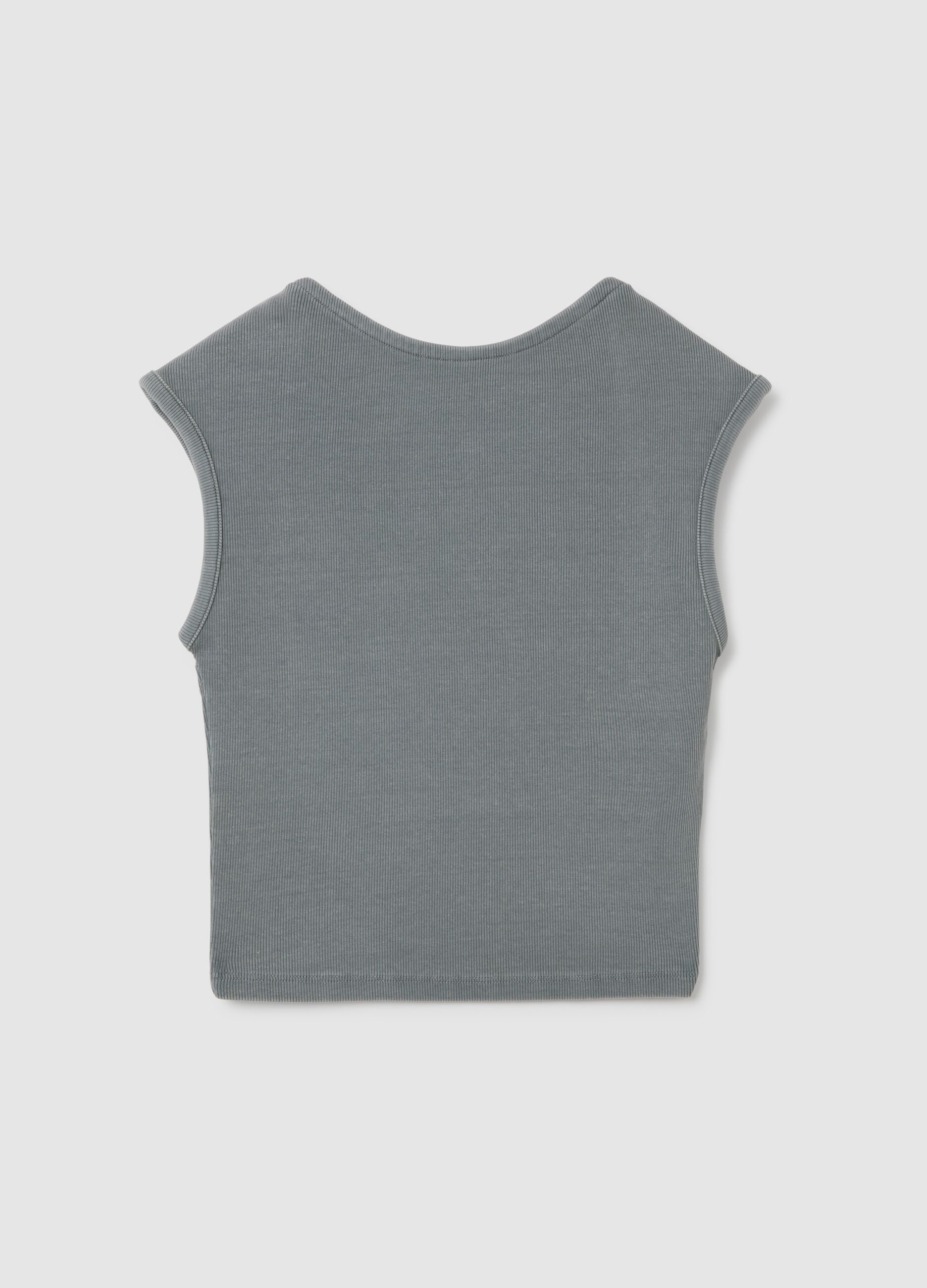 Women's Grey Cotton Blend Vest