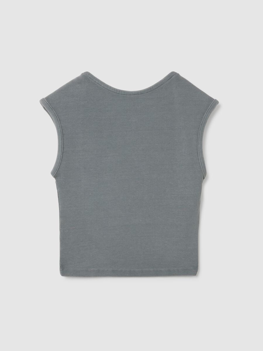 Women's Grey Cotton Blend Vest_4