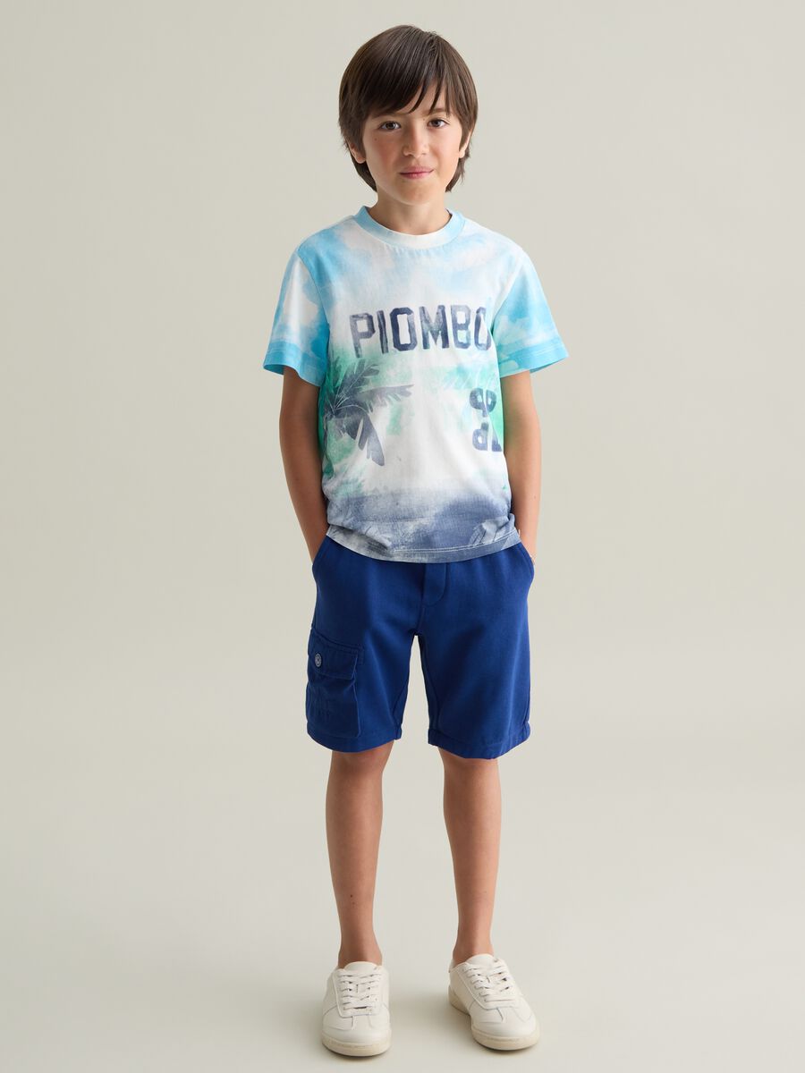 Boys' blue baggy pure cotton shorts_0