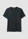 Black regular fit pure cotton T-shirt with henley collar_4