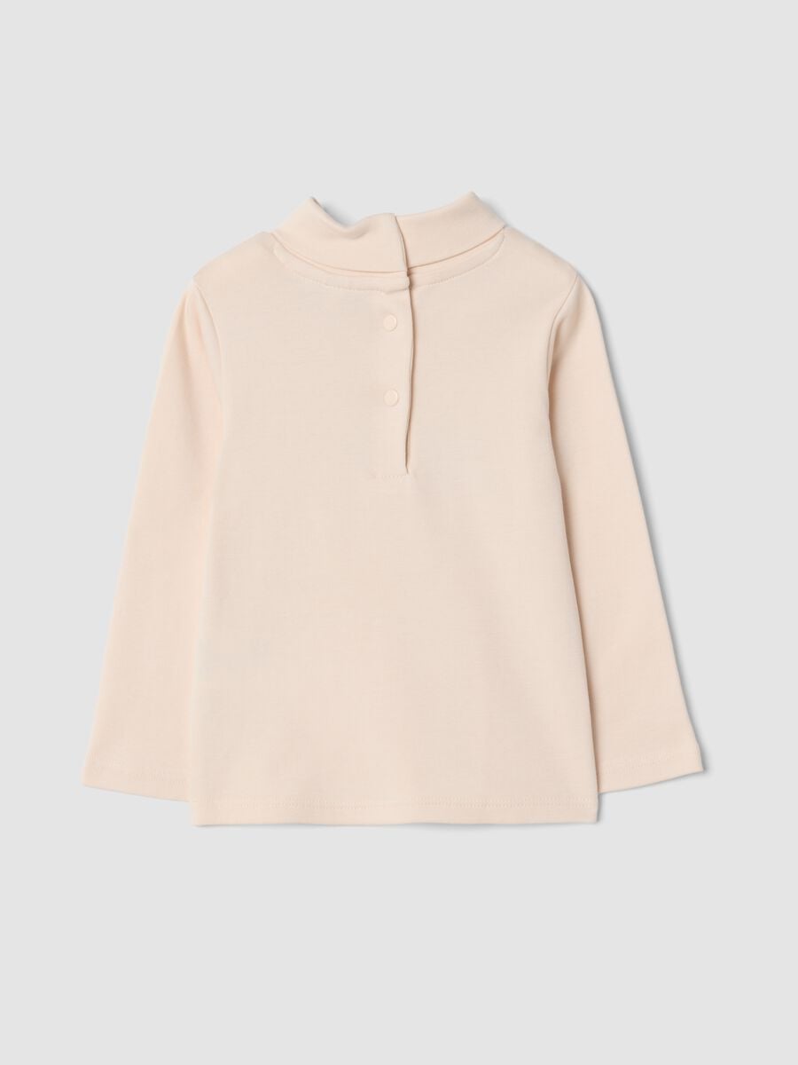 Maglietta rosa in puro cotone organico con stampa invernale_1
