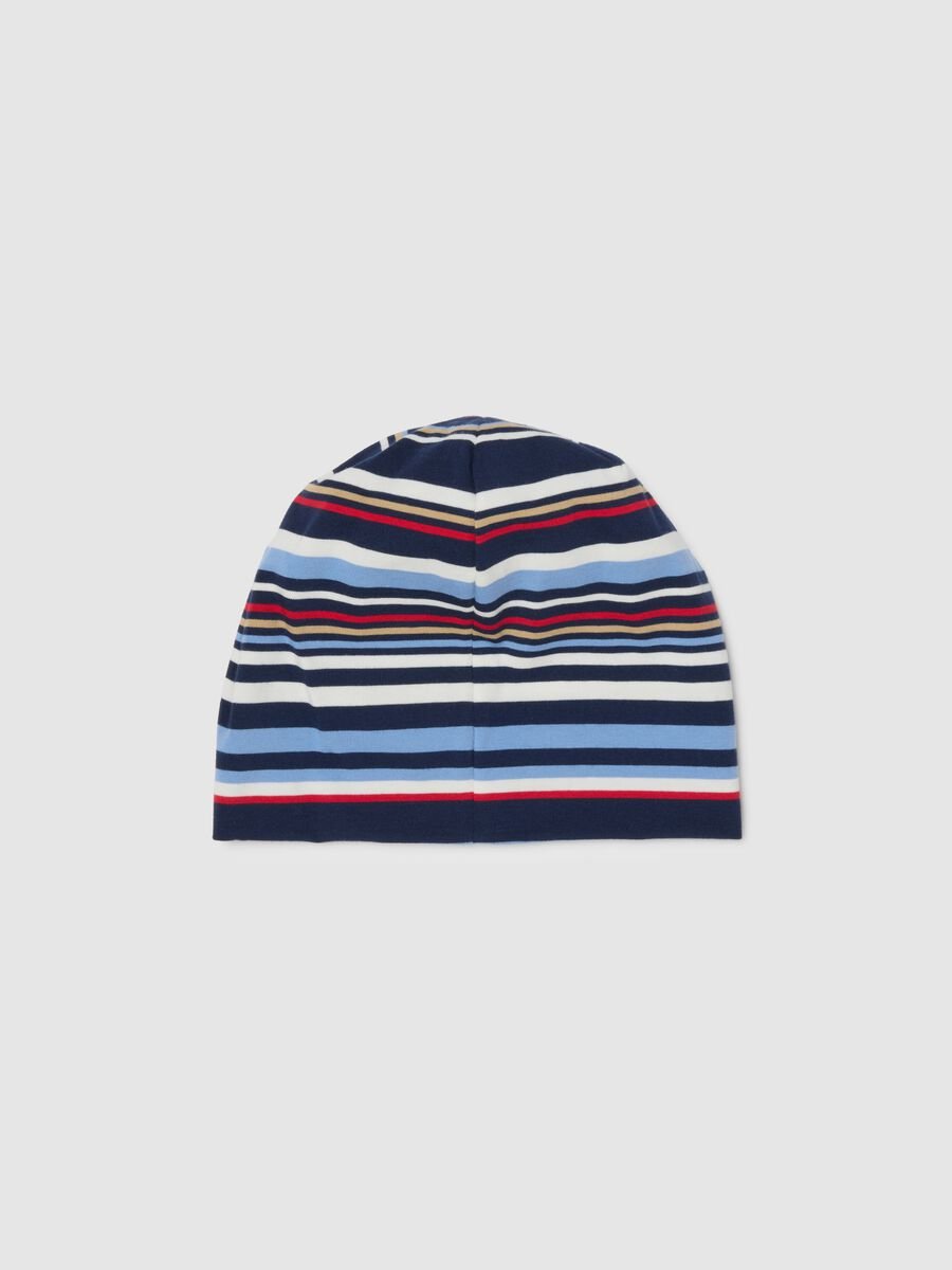 Multicoloured striped stretch cotton hat for boys_1