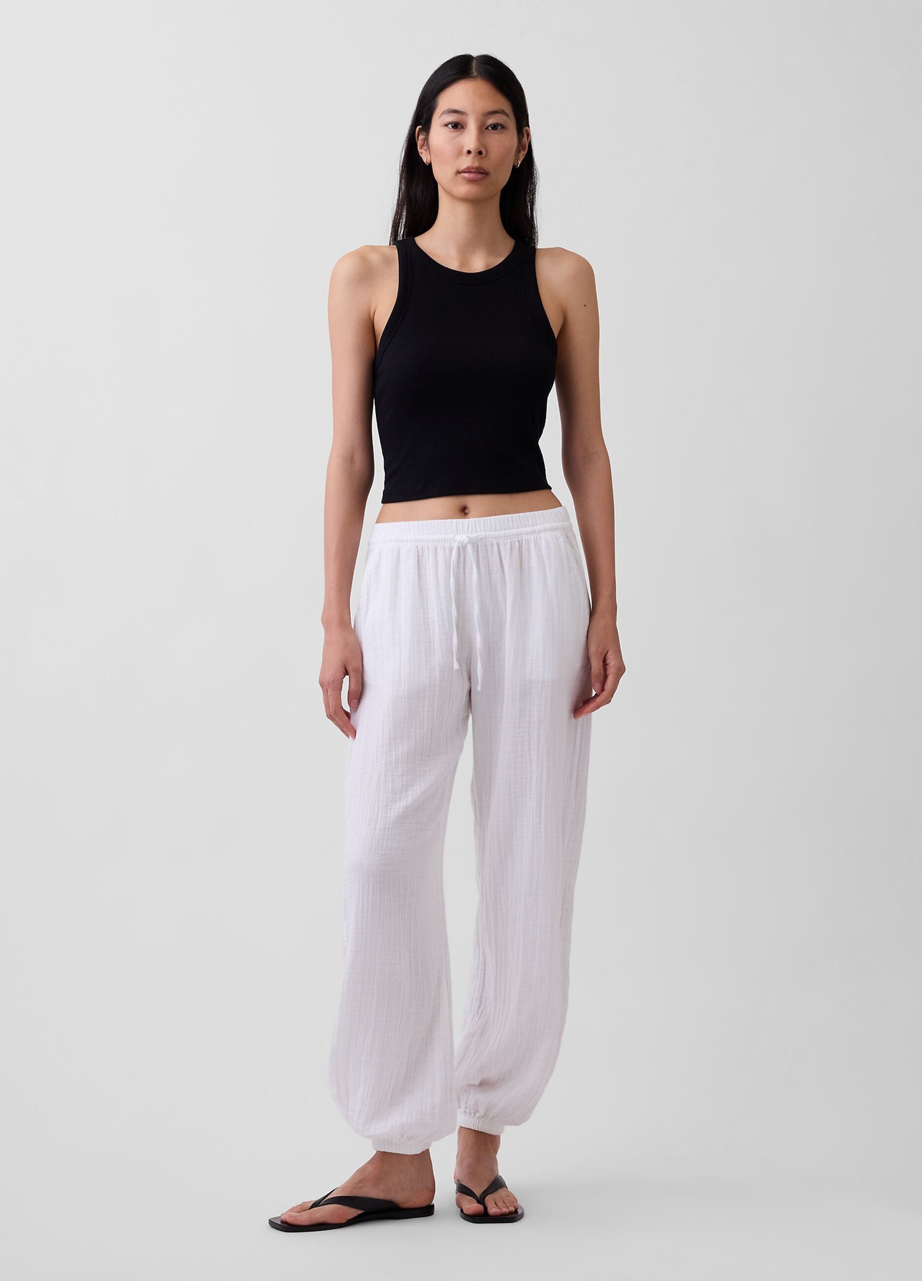 Pure cotton jogger trousers