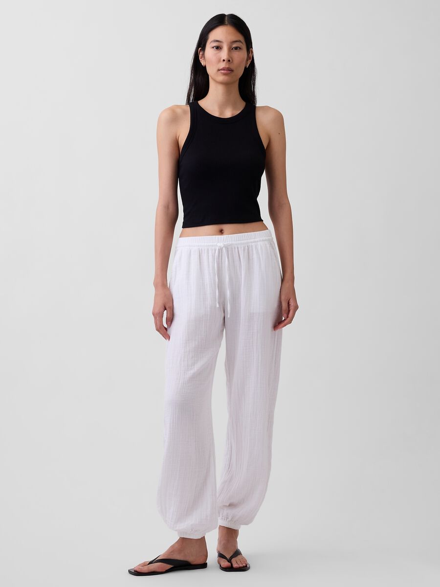 Pantaloni jogger in puro cotone_5