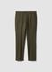 Pantaloni chino verde in twill di cotone elasticizzato slim fit_0