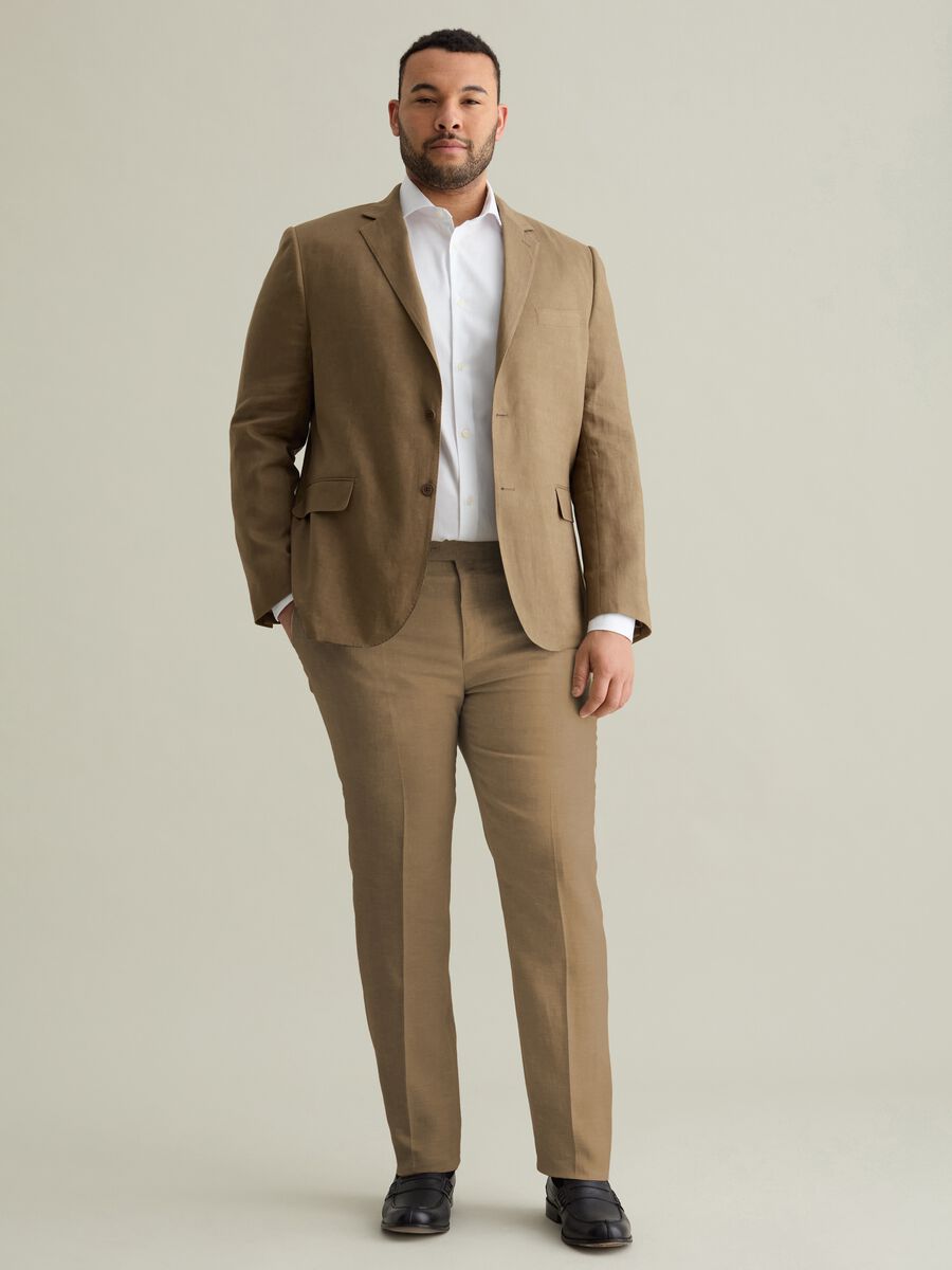 Plus Size oversized chino trousers in linen_0