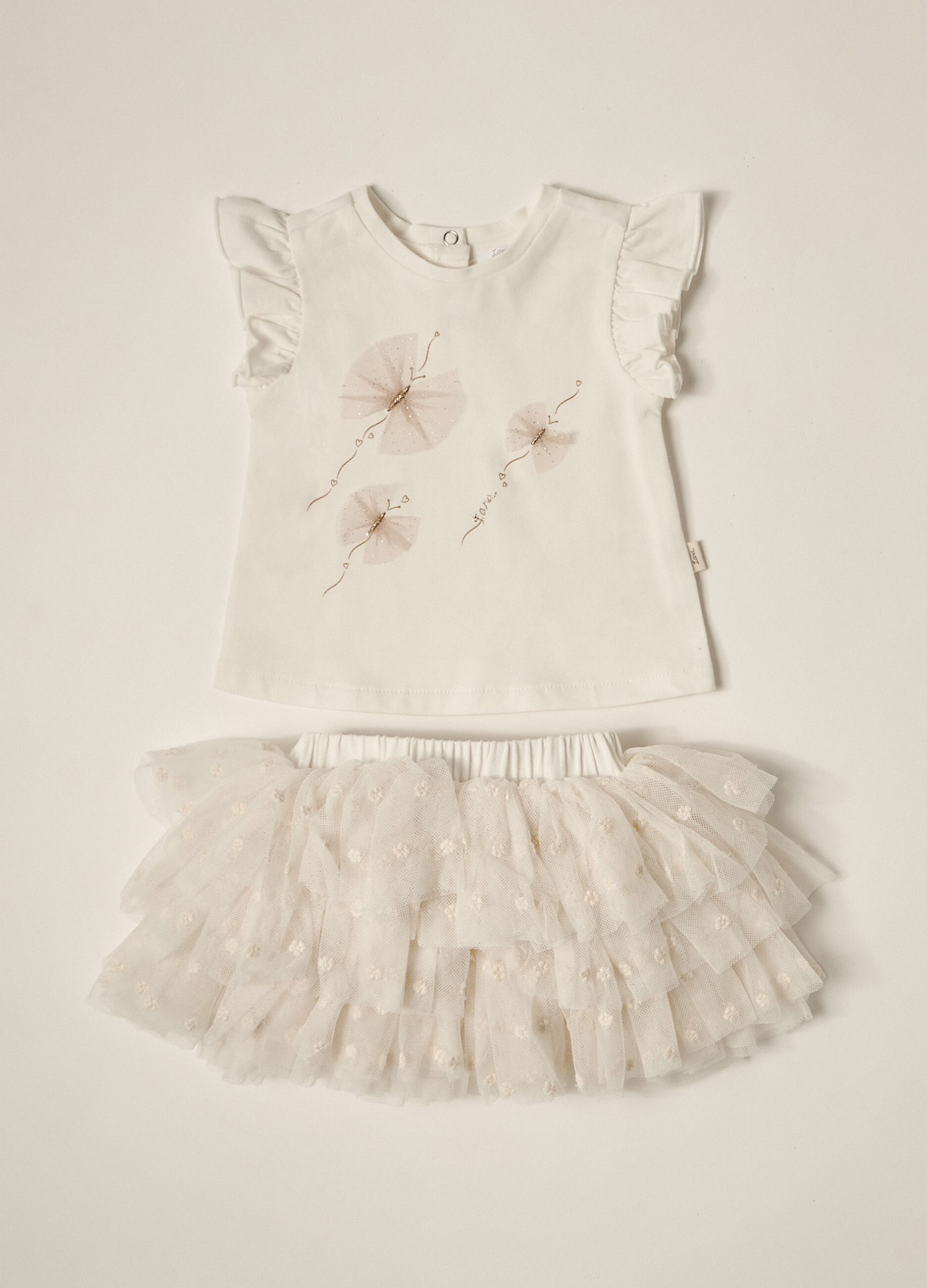 Set t-shirt + gonna in tulle IANA neonata