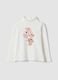 White organic cotton crew-neck top_0
