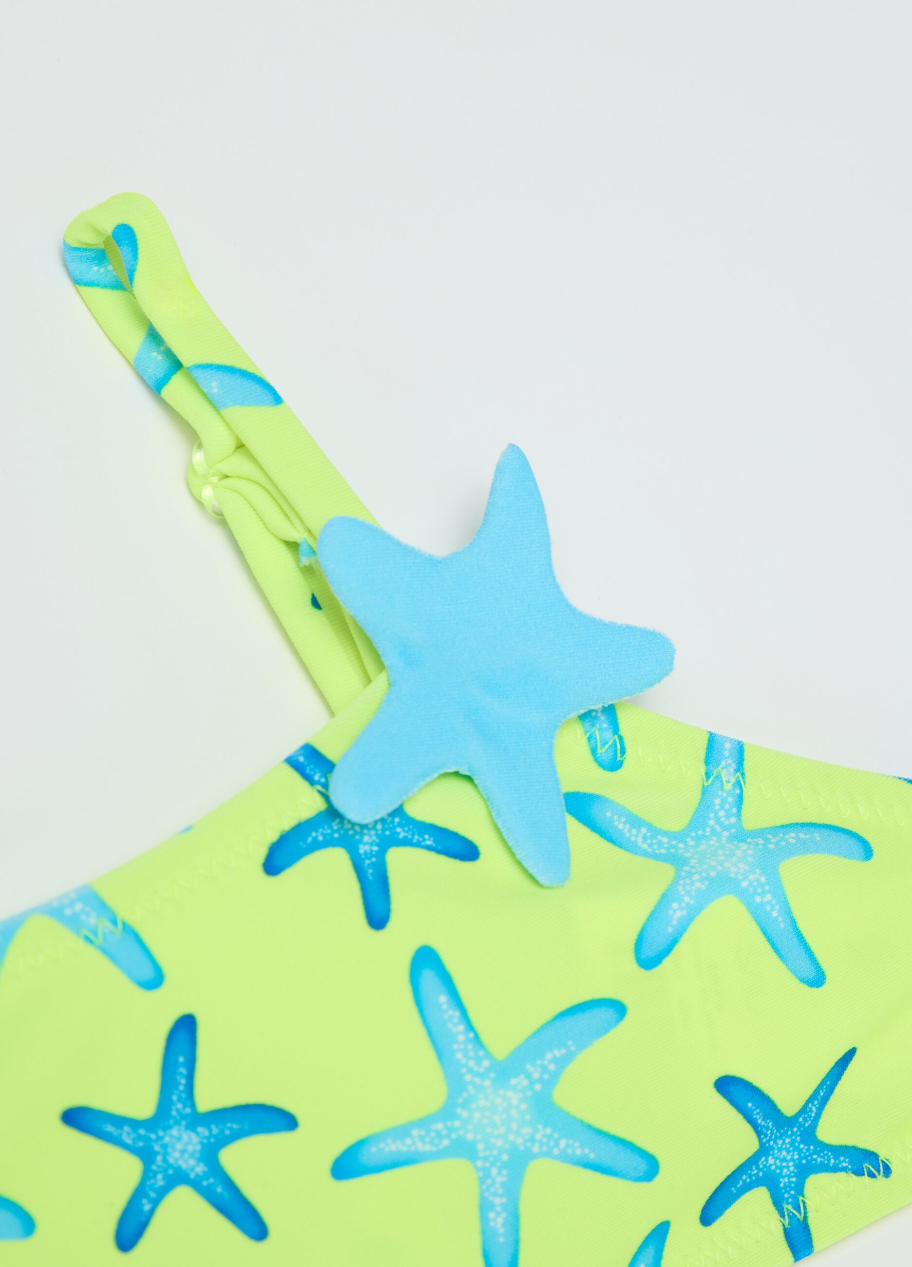 Girls’ bikini in multicoloured stretch fabric