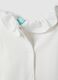 Maglia in puro cotone bianco da neonata con Minnie e collo arricciato_3