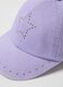 Girls' purple cotton baseball cap with stars and rhinestones_2