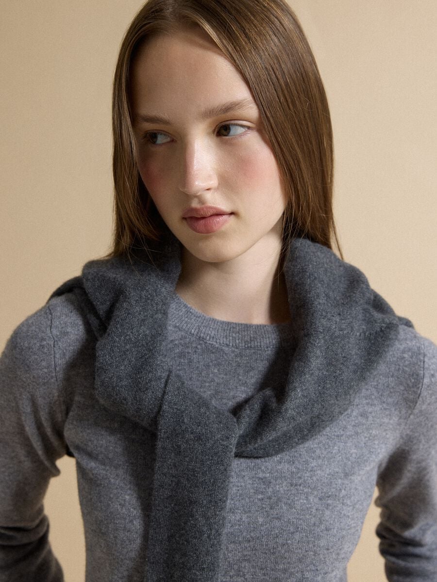 Grey pure cashmere crew-neck jumper_0