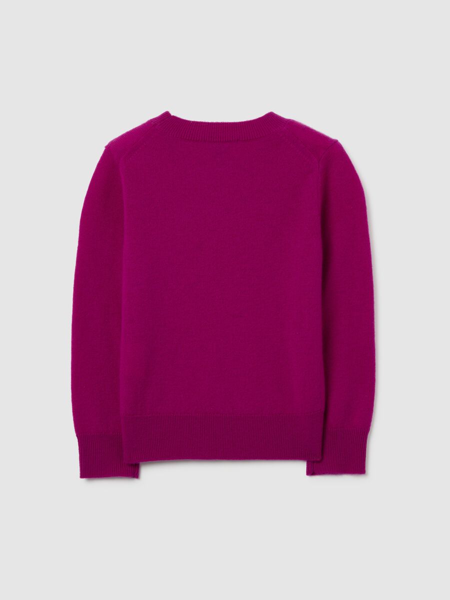 Purple girl's pure wool jumper_4